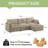  112" W 4 - Piece Modern Soft Upholstered Modular Sectional Sofa With Ottoman-1988953658