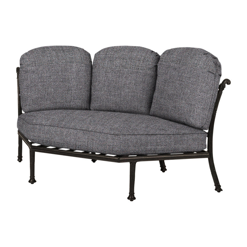 Florence Cushion Three-Back Corner Chair, Cast Slate Sunbrella® Plainweave, Desert Bronze
