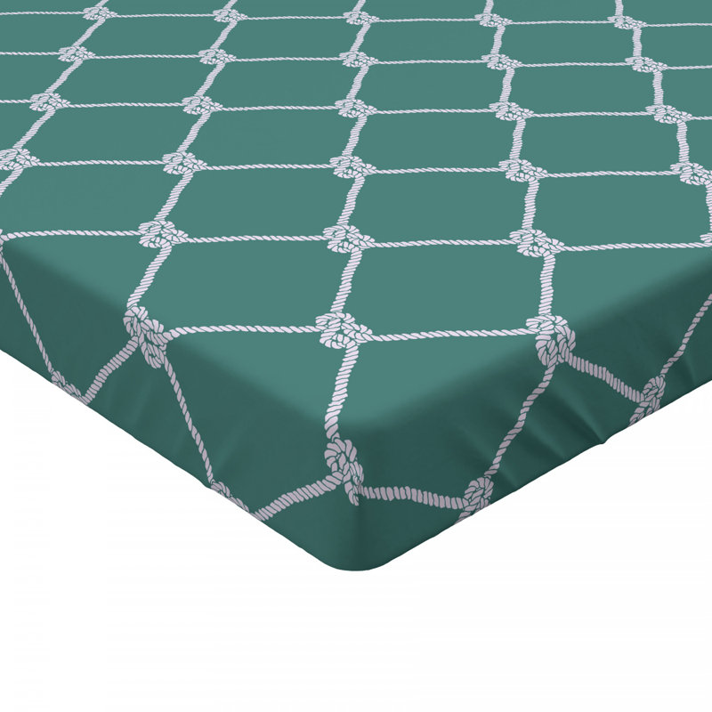 Microfiber Geometric Fitted Sheet, Queen Fitted Sheet