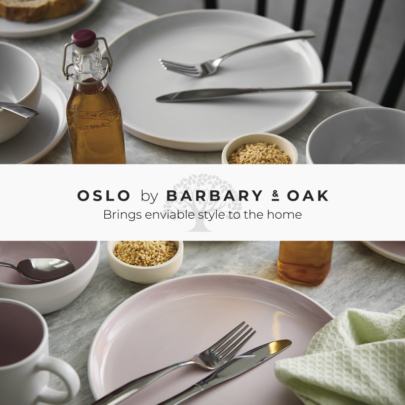 Oslo Piece Stoneware Dinnerware Set - Service for 4, Grey