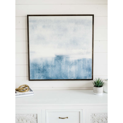 Seascape Abstract Wood Framed Wall Art Sign