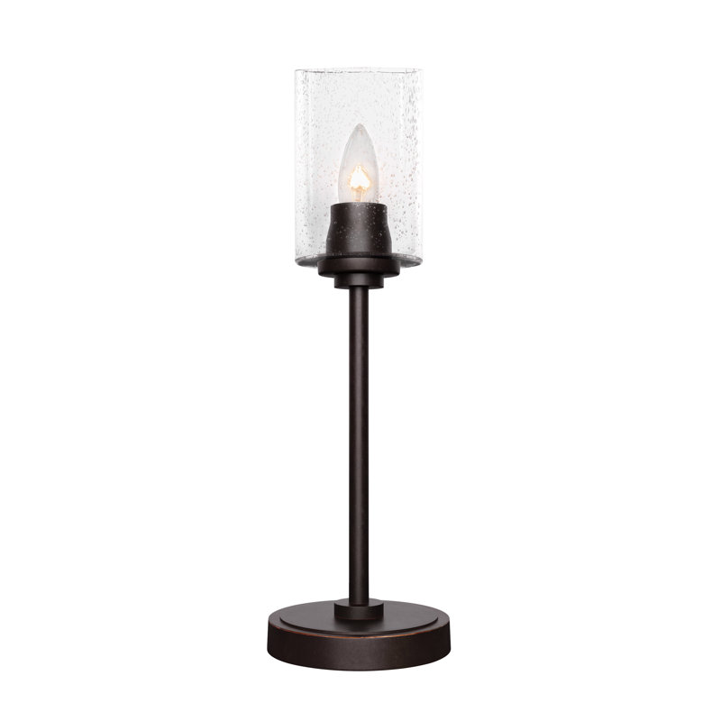 Lampe d'appoint Aneka avec verre de 4 po, Clair, Granit foncé, Muslin Glass