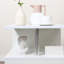 Table de salon blanche en forme de S, 20 po avec rangement, conception de café moderne et pratique