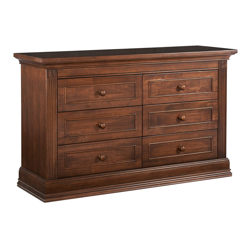 Montana 6 Drawer Double Dresser, Brown Sugar