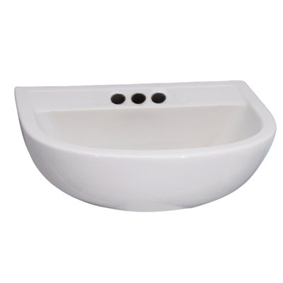 Barclay Compact 450 14.12 " Vitreous China U-Shaped Bathroom Sink and Overflow Hole