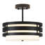 Luminaire suspendu 3 lumières avec abat-jour tambour 3 lumières 12,6 po