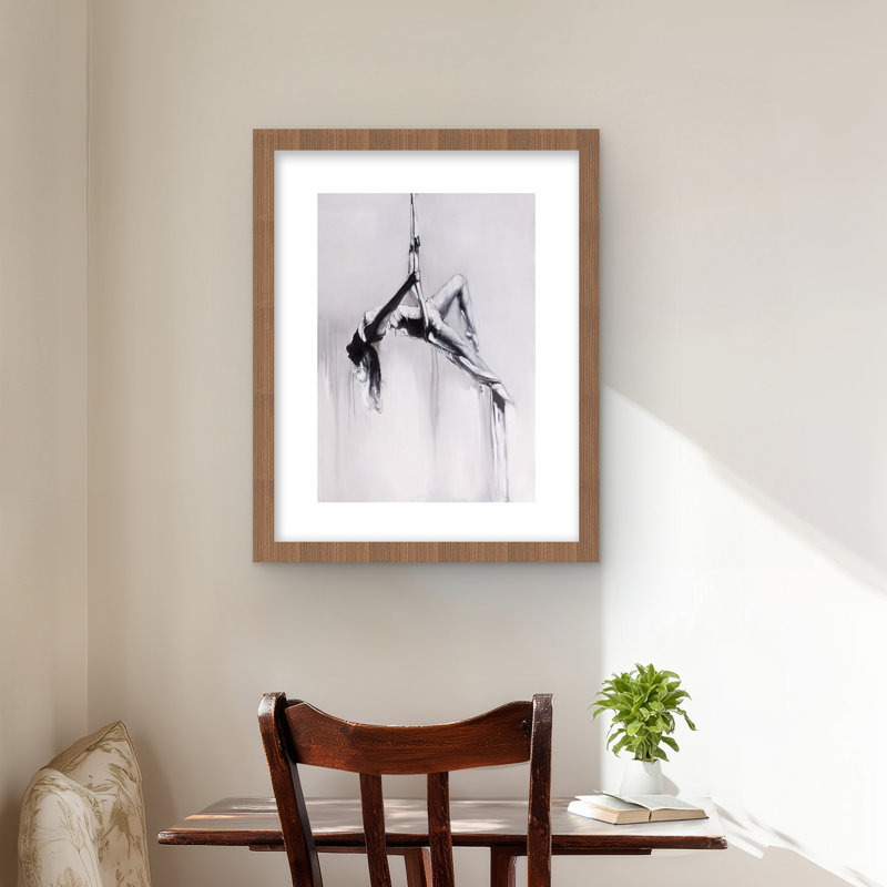 Danseuse sur contorsion aérienne - reproduction encadrée pour la décoration intérieure, Brun, H 20 po x l 16 po