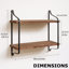 Rustic Industrial Wooden Floating Shelf Wall Mounted 2 Tier Storage Shelves Display Rack