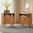 Nightstand with Charging Station, 2 Drawer Bedside Table with Open Shelf-1474165452
