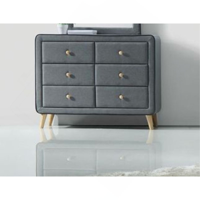 Commode en tissu gris clair