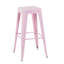 Tabourets de bar en métal rose sans dossier, hauteur de comptoir 76 cm (lot de 4), pour îlot de cuisine ou salle à manger - Matériau imperméable, montage facile, gain de place, installation rapide, design