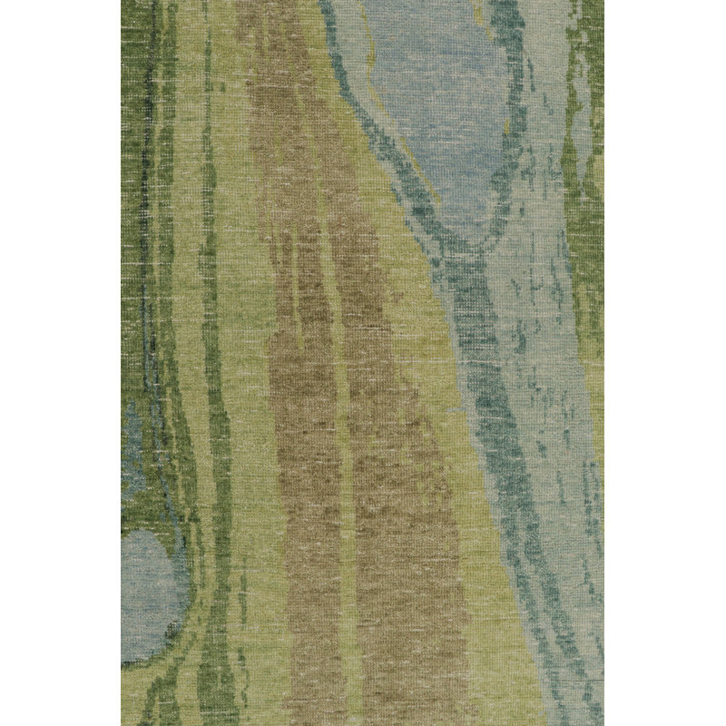 Distressed Homage Hand Knotted Wool Abstract Area Rug, Rectangle 9' x 12'