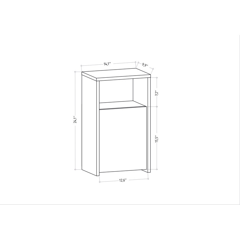 Ronassi 39.8cm W Bedside Table, Oak