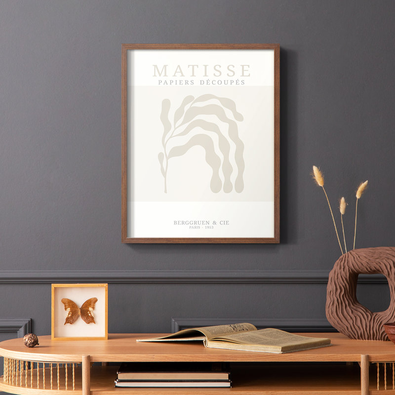 Matisse CDXIX, reproduction encadrée - bois massif, Cadre photo brun simple, H 28 po x l 22 po