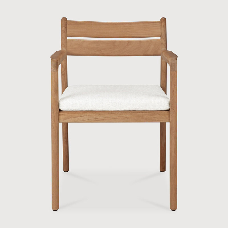 Jack Outdoor Teak Dining Armchair, Off White