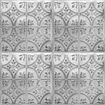 American Tin Ceilings Pattern 2' x 2' (24" x 24") Wall Panels & Ceiling Nail-Up Tiles - Floral Medallion & Arching Diamond (Covers 20 Sq ft)