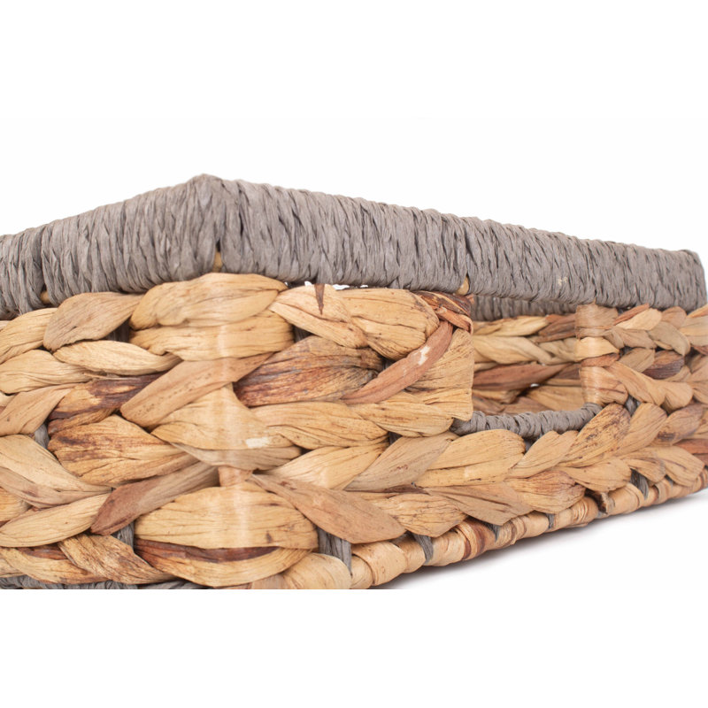Shallow Water Hyacinth Storage Basket, 30cm W x 42cm D