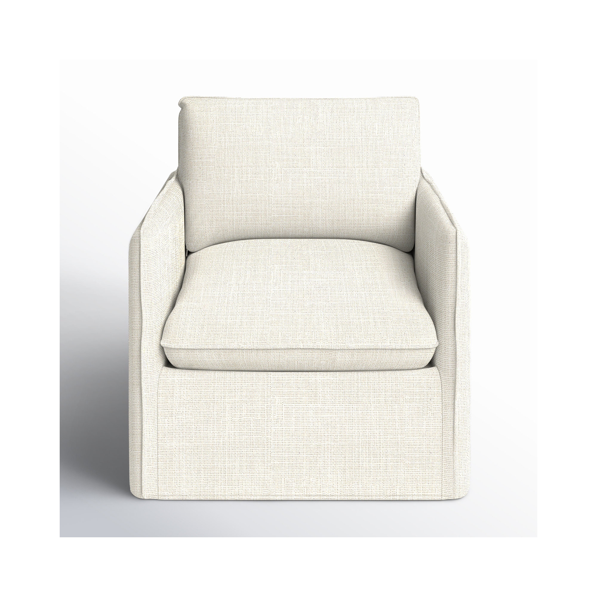 Bellatrix Slipcovered Armchair, Conversation Pearl Basketweave