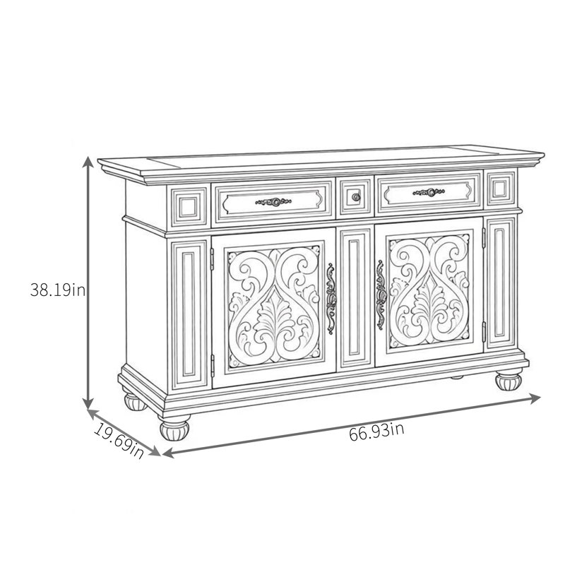 Retro White Sideboard