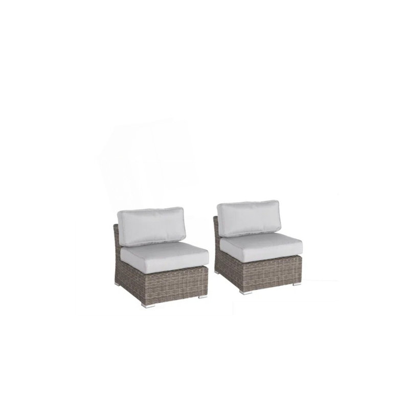 Sièges modulaires en osier Minnesota - gris, Coussin beige / structure grise