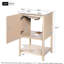 Meuble-lavabo de 20 pouces de style français, autoportant avec lavabo en céramique, porte à fermeture douce, compact pour les petits espaces, poignées rétro, sculptures à rayures délicates, lavabo lisse, robinet de 1,37 po