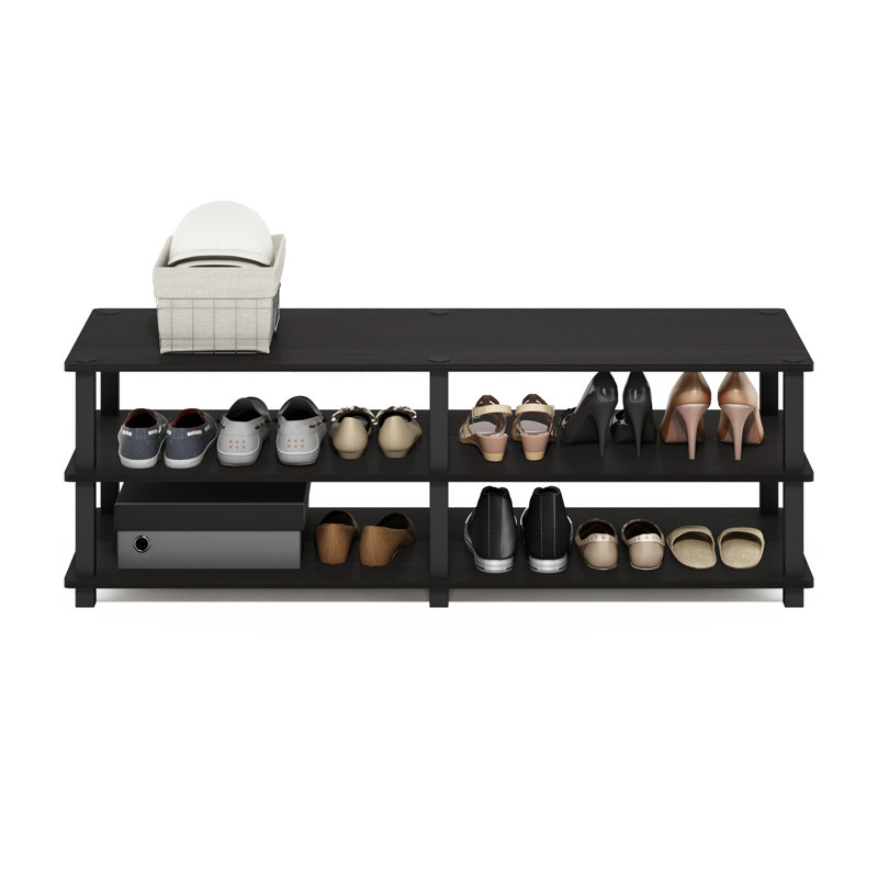18 Pair Shoe Rack, Espresso/Black