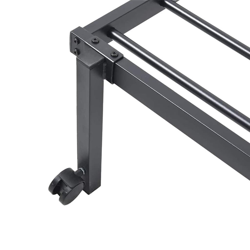 Bed Frame Without Mattress Foldable Steel, Black, 84.5 x 222cm