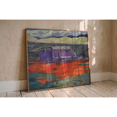 Purple House Red Water Oil Painting Print