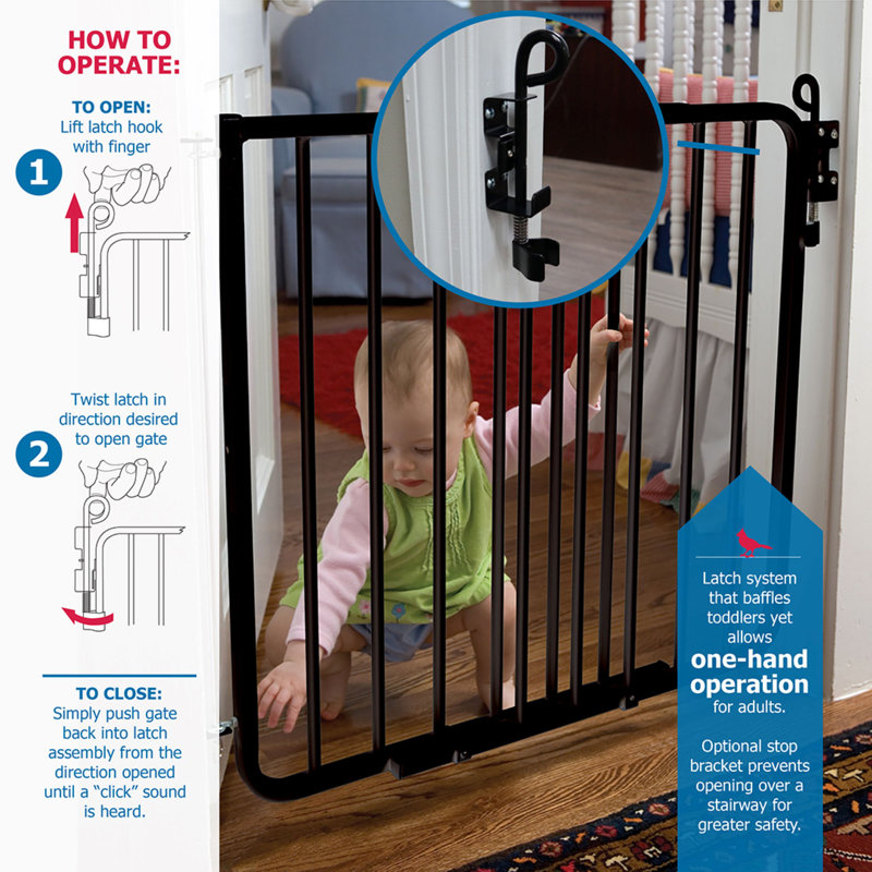 Auto-Lock Safety Gate (Model MG15), Black