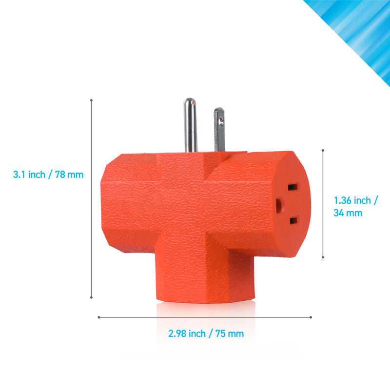 CBOL Series Coby CB-5508 3-Outlet 2-Pack Wall Adapter, Orange