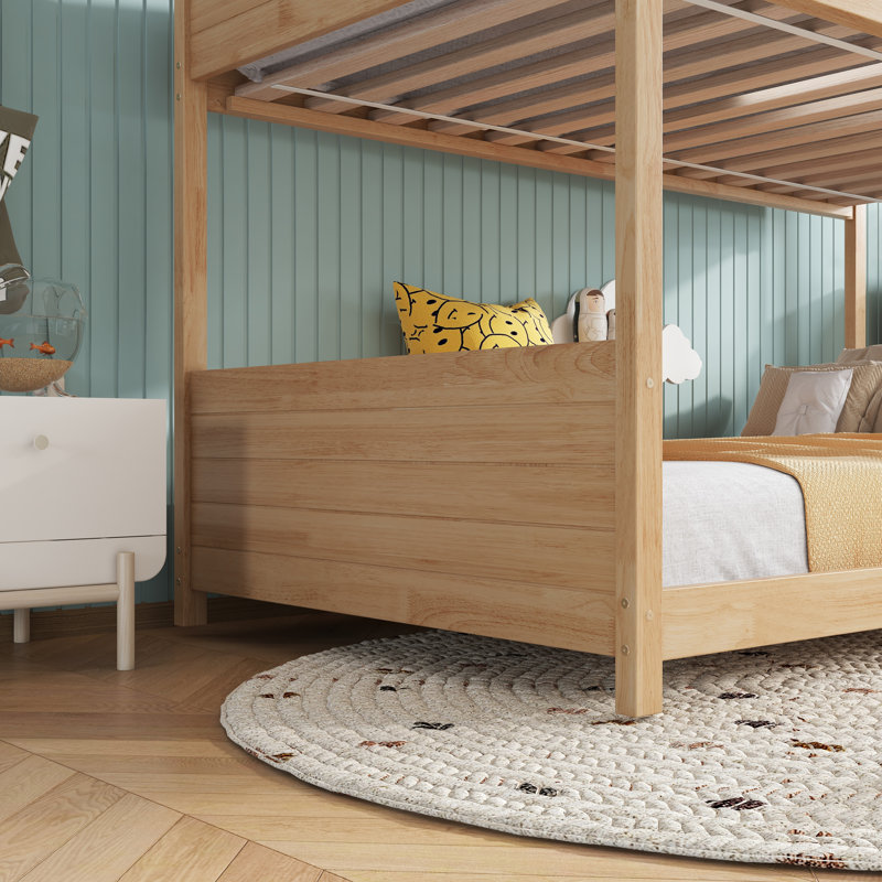 Lit superposé simple au-dessus de simple avec garde-corps et échelle Serenabunk