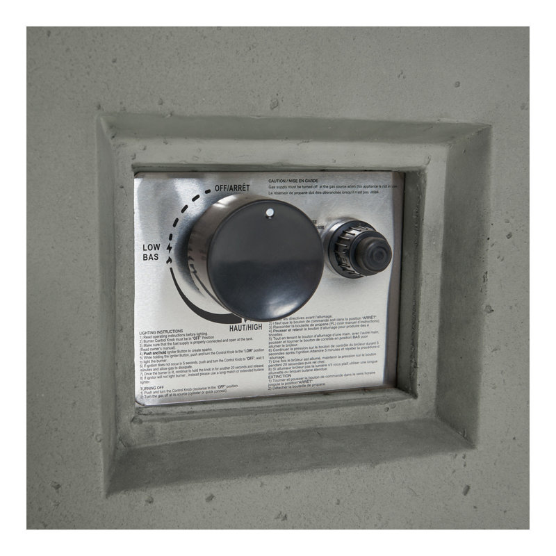 Réservoir de table d'extérieur 50 000 BTU, Gris clair