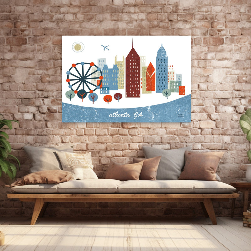 Colorful Atlanta 1 Piece Wrapped Canvas Wall Art, 101.6cm H x 152.4cm W