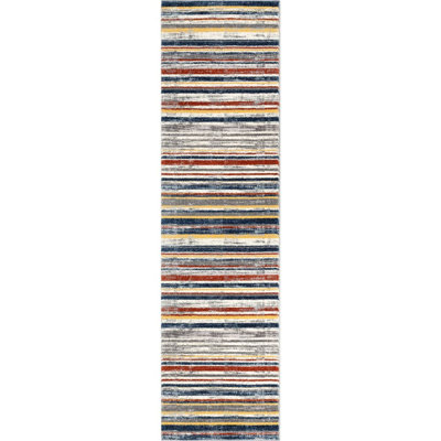 Leona Striped Synthetic Area Rug