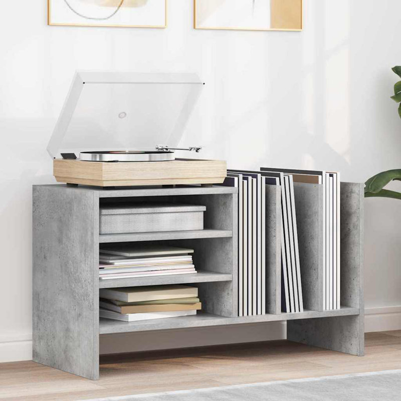 45cm H x 78.5cm W Bookcase, Concrete Grey