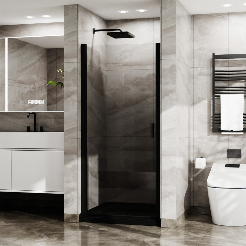 Goodyo 34"X72" Pivot Shower Door, Black