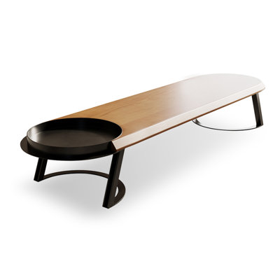 Tables basses ovales en bois massif BROWN