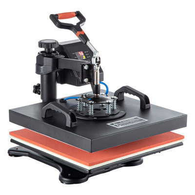 5-in-1 Heat Press Machine, 15 x 15 Inch Swing Away Sublimation Printer with Dual LED Display for T-Shirts, Mugs, and Caps