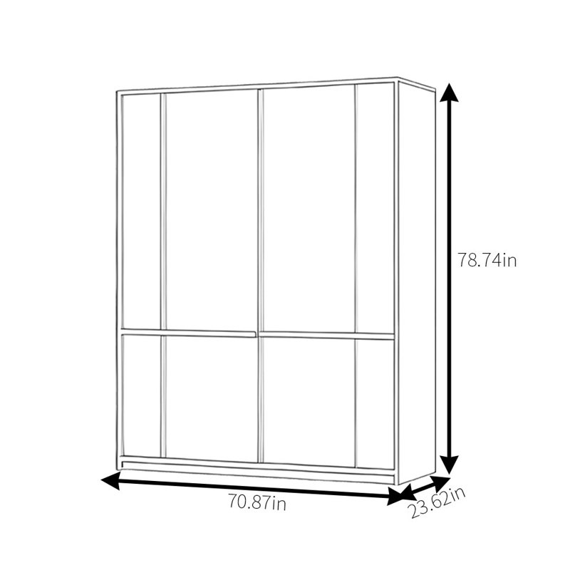 Penderie simple à bûches, H 78,74 po x l 70,87 po x P 23,62 po