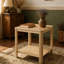 Ensemble de 2 tables de bout arrondies de coin avec table de chevet carrée de 22,1 po avec pieds à vagues verticales, table d'appoint Boho à 2 niveaux pour le salon, la chambre à coucher et le bureau personnel (chêne)-131994117