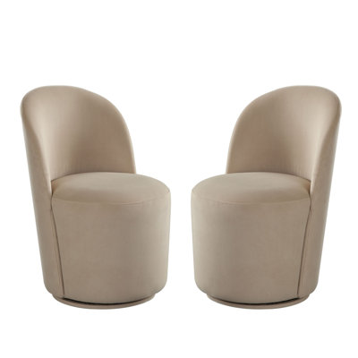 Kendall Dining/Accent Swivel Chair In Ivory Boucle Fabric