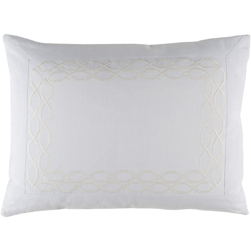 Afia Cotton Blend Geometric Sham Set, Standard, Lavender/White