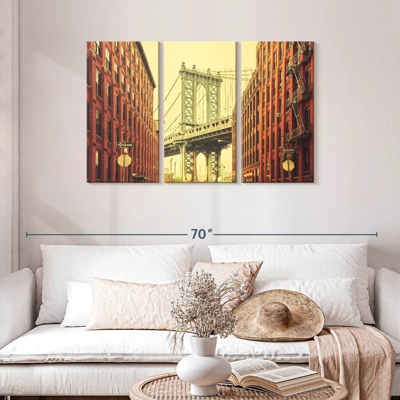 Sebbie Rertro Manhattan Bridge, 28" H x 45" W