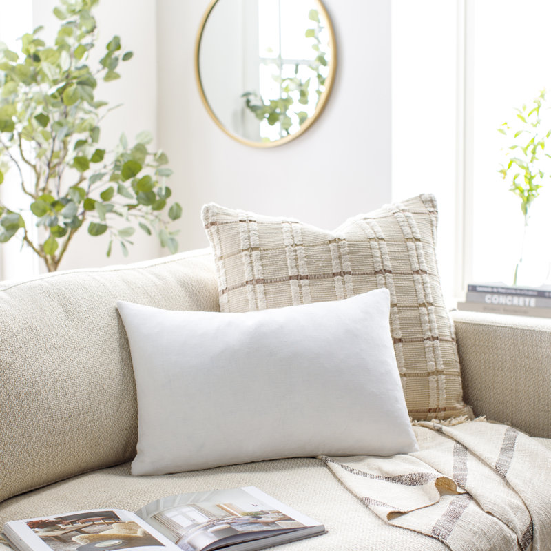 Housse de coussin en lin Saweres, Marine