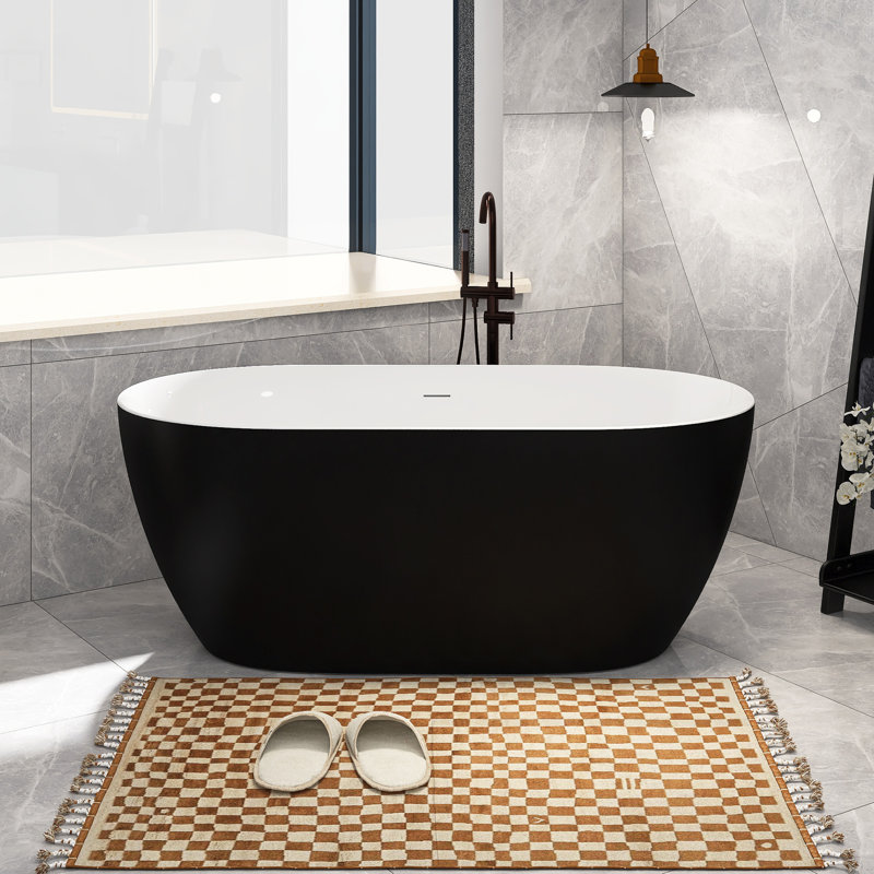 59'' x 30'' Freestanding Soaking Acrylic Bathtub