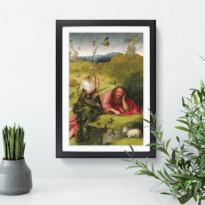John the Baptist by Hieronymus Bosch - Picture Frame Painting, Black Framed, 48cm H x 36cm W x 2cm D