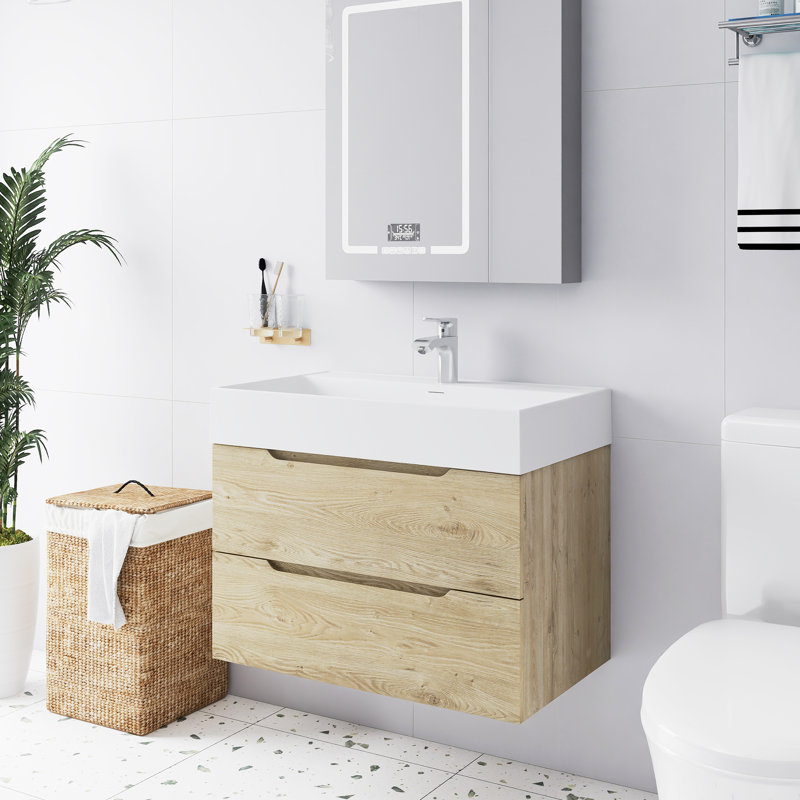Armoire de salle de bain murale 32 pouces en chêne Evita, pour le rangement de petites salles de bain, 32"