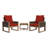 3-Piece Wooden Outdoor Seating Set of 2 with Cushions –2 Comfortable Patio Chairs & Side Table-1608169239