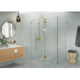 Halo 60 in. x 38 in. x 78 in. 90-degree Fully Frameless Glass Hinged Shower Enclosure