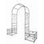 Arche de jardin, arche de jardin en métal avec deux supports à plantes